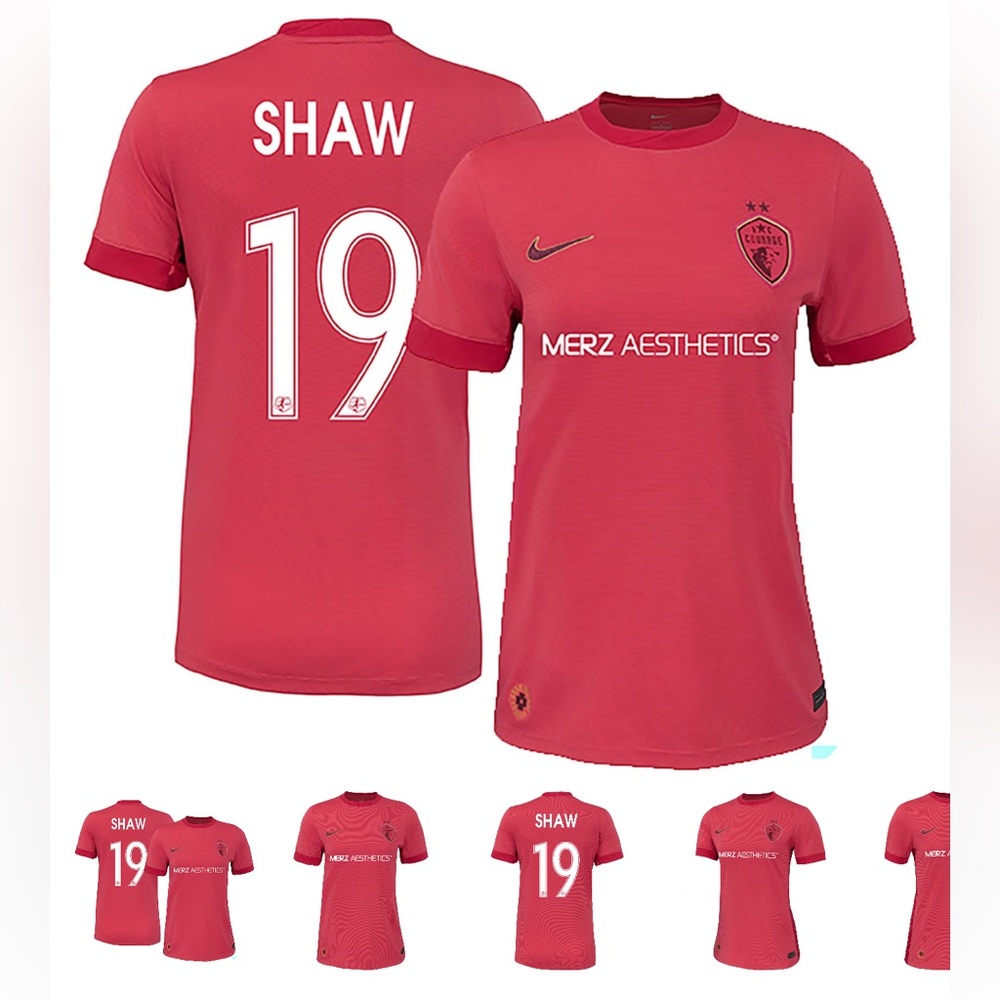 Nike Men's 2025 North Carolina Courage Jaedyn Shaw #19 Red Away Jersey